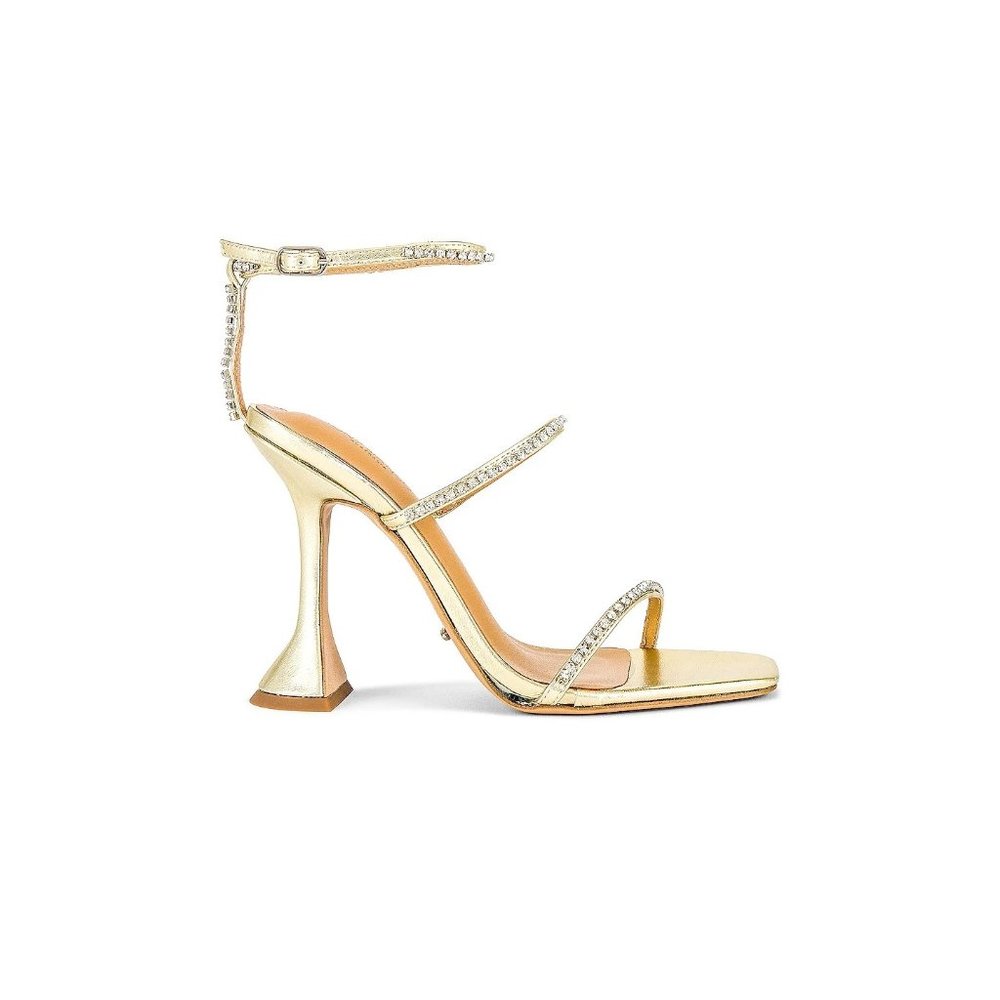 Tony Bianco Shy Sandal in Gold Nappa Metallic